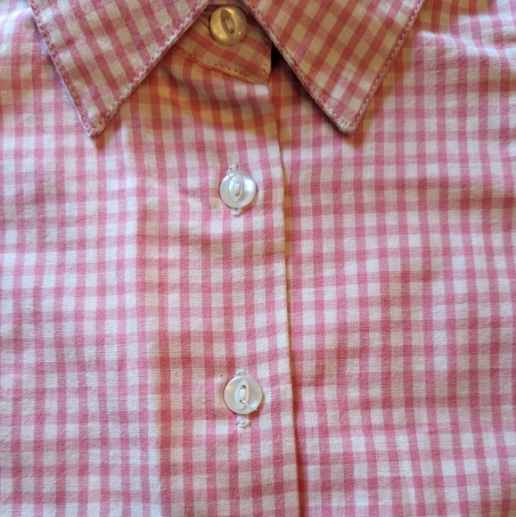 HARTSTRINGS Sleeveless Button-up Front-tie Pink White Gingham Top EUC 3T - Picture 5 of 6
